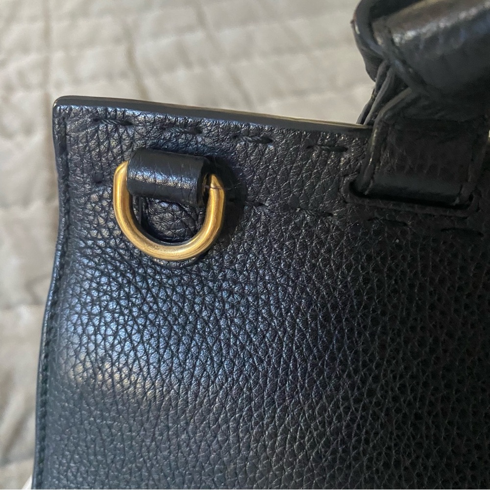 GUCCI GG MARMONT LEATHER TOP HANDLE BAG 421890 BLACK - Picture 9 of 15